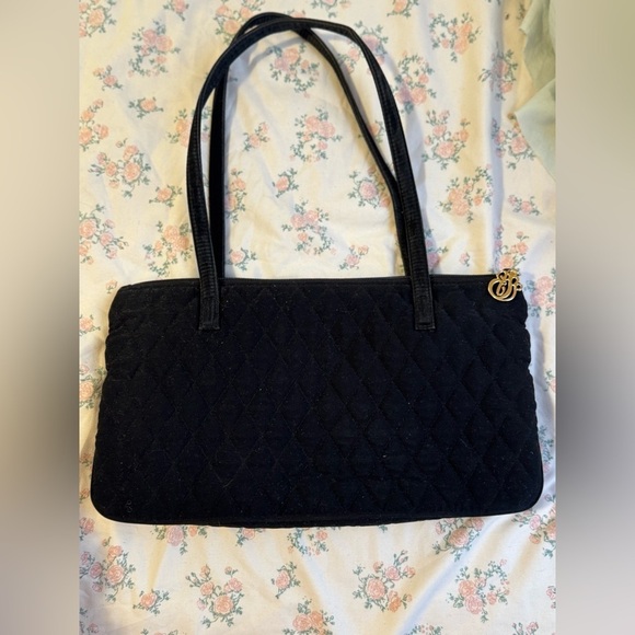 ✨VINTAGE✨ LIKE 🆕 BLACK VERA BRADLEY Alayne Slim Shoulder Bag - Picture 2 of 5
